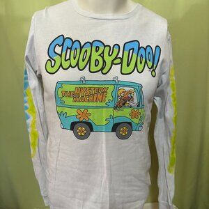 Scooby Doo Mystery Machine Men's White Long Sleeve Shirt Small Cotton Hanna Barb